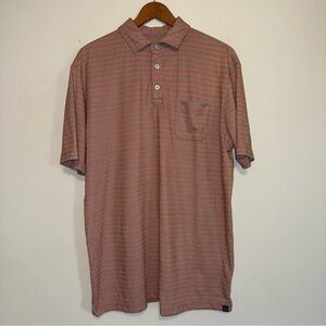 Onward Reserve Polo Shirt Mens Large Gray Sherbet  Stripe Short Sleeve